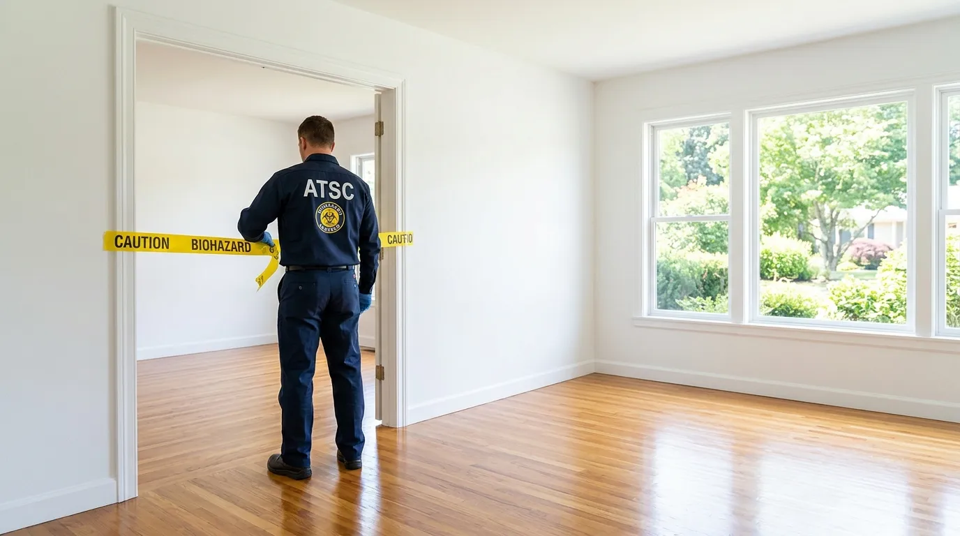 Certified biohazard cleanup crew performing Decomposition Cleanup in Largo